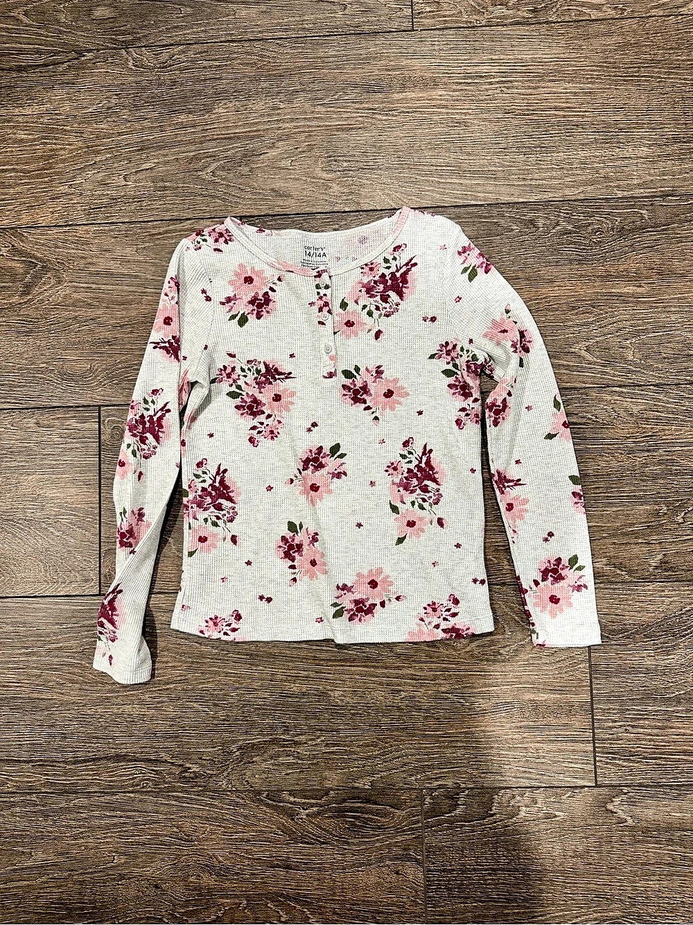 Carter's Floral Long Sleeve Tee Girls 14/16 Like New